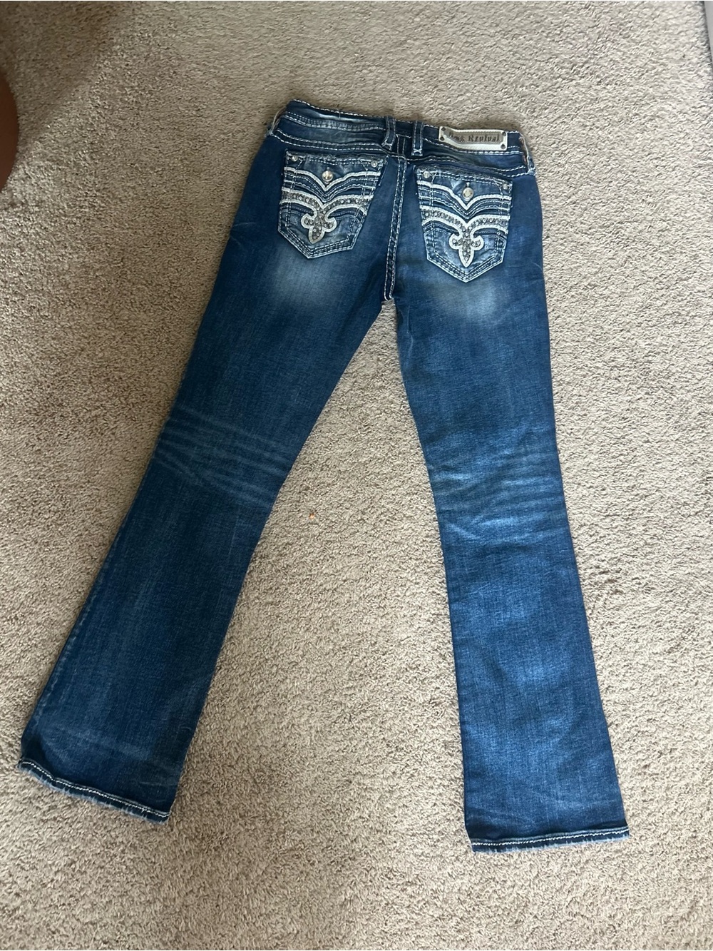Rock Revival Eilis mid-rise bootcut bling pockets rhinestones crystal embelished